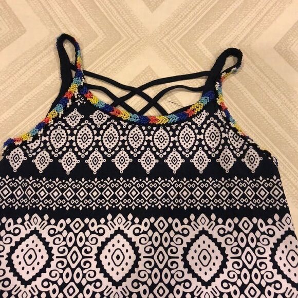 Flowers by Zoe Black & White Beaded Dress/Cover-up - Picture 4 of 7